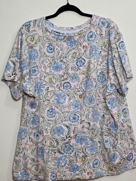 croft & barrow Tops - croft & barrow Floral WOMENS Top - Pink, Blue & Green